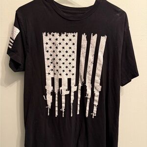 Grunt Style Black T-Shirt with White Rifle Design